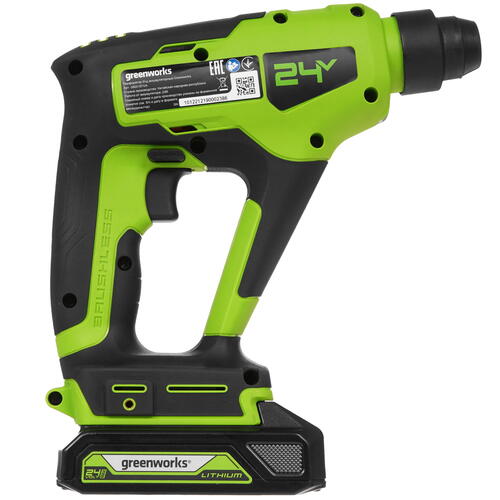 Купить Перфоратор GreenWorks GD24SDS1K2 24V  9089793. Характеристики, отзывы и цены в Донецке