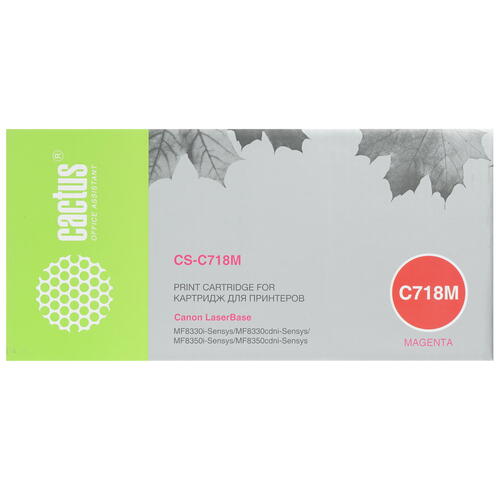 Купить Картридж лазерный Cactus CS-C718М пурпурный, с чипом  7939237. Характеристики, отзывы и цены в Донецке
