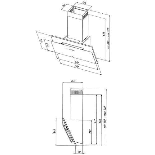 Купить Вытяжка наклонная Akpo WK-11 Juno II черный/черный  9941363. Характеристики, отзывы и цены в Донецке