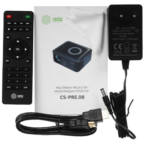 Купить Проектор Cactus CS-PRE.08WT.WXGA белый  9100311. Характеристики, отзывы и цены в Донецке