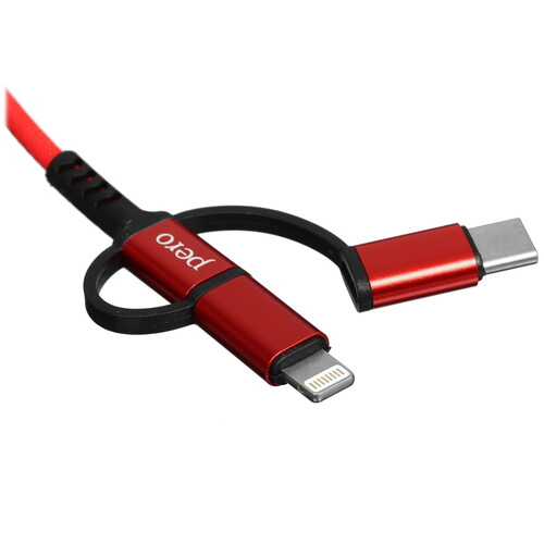 Купить Кабель круглый PERO Lightning 8-pin, micro USB, USB Type-C - USB 2.0 Type-A красный 2 м  5365889. Характеристики, отзывы и цены в Донецке