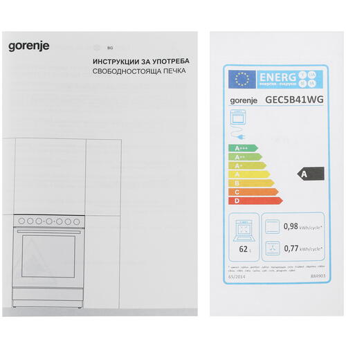 Купить Электрическая плита Gorenje GEC5B41WG белый  9903143. Характеристики, отзывы и цены в Донецке