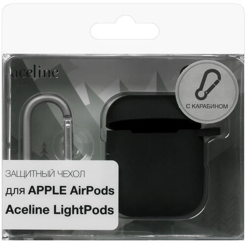Купить Чехол Aceline для Aceline LightPods, Apple AirPods, Apple AirPods 2, черный  4767821. Характеристики, отзывы и цены в Донецке