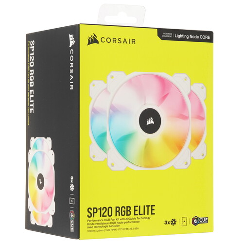 Купить Комплект вентиляторов Corsair iCUE SP120 RGB ELITE Performance  5610056. Характеристики, отзывы и цены в Донецке