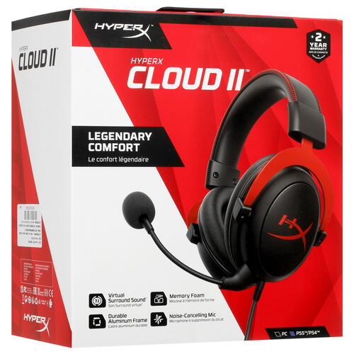 Купить Проводные наушники HyperX Cloud II красный 2022  5047112. Характеристики, отзывы и цены в Донецке