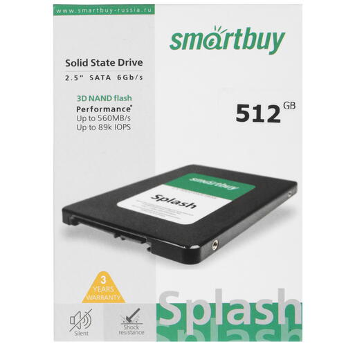 Купить 512 ГБ 2.5" SATA накопитель Smartbuy Splash [SBSSD-512GT-MX902-25S3]  1601626. Характеристики, отзывы и цены в Донецке