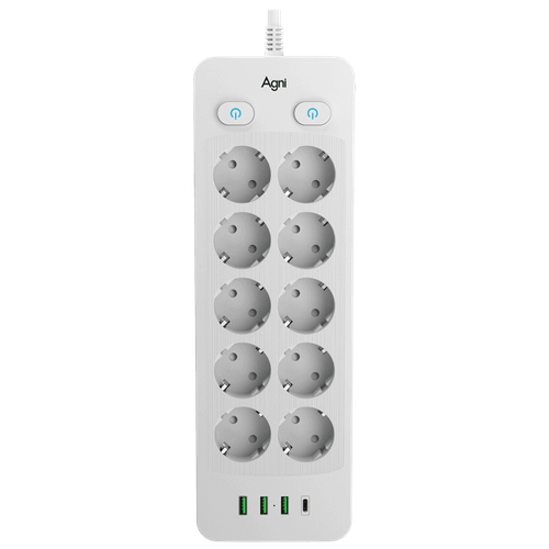 Купить Сетевой фильтр AGNI TP-FO4U10E-C белый  9289335. Характеристики, отзывы и цены в Донецке