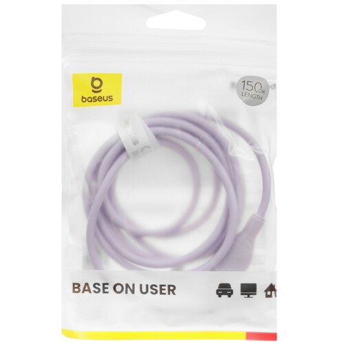 Купить Кабель круглый Baseus Lightning 8-pin - USB 2.0 Type-A фиолетовый 1.5 м  5627427. Характеристики, отзывы и цены в Донецке