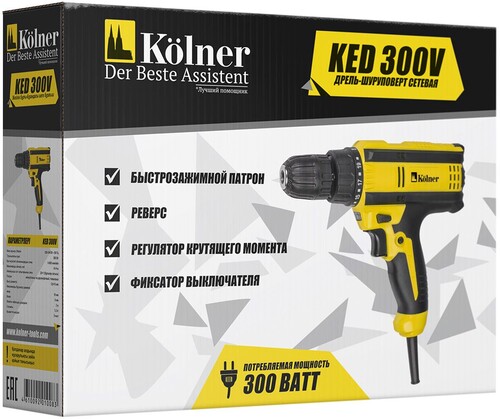 Купить Дрель-шуруповерт Kolner KED 300V  5317578. Характеристики, отзывы и цены в Донецке