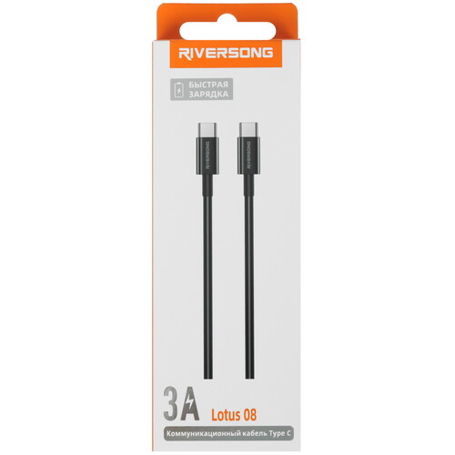 Купить Кабель круглый RIVERSONG USB Type-C - USB Type-C черный 1 м  5489960. Характеристики, отзывы и цены в Донецке