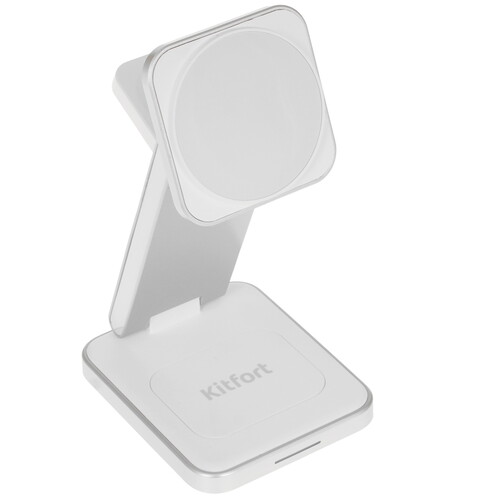 Купить Беспроводное зарядное устройство Kitfort КТ-3755 белый  9283653. Характеристики, отзывы и цены в Донецке