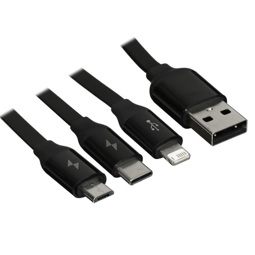 Купить Кабель автосмотка Baseus Lightning 8-pin, micro USB, USB Type-C - USB 2.0 Type-A черный 1.1 м  5482547. Характеристики, отзывы и цены в Донецке