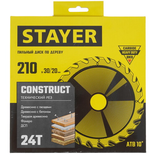 Купить Диск пильный STAYER 3683-210-30-24  9107720. Характеристики, отзывы и цены в Донецке