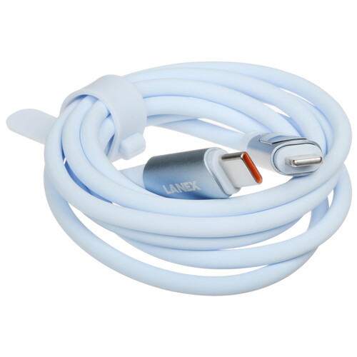 Купить Кабель круглый LANEX Lightning 8-pin - USB Type-C голубой 1.2 м  9280475. Характеристики, отзывы и цены в Донецке