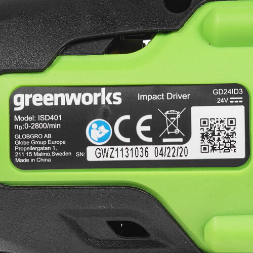 Купить Винтоверт GreenWorks GD24ID3 24V , Без ЗУ, Без АКБ  8196543. Характеристики, отзывы и цены в Донецке
