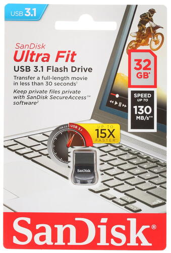 Купить Память USB Flash 32 ГБ SanDisk Ultra Fit [SDCZ430-032G-G46]  1236134. Характеристики, отзывы и цены в Донецке