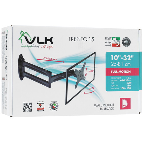 Купить Кронштейн для ТВ VLK TRENTO-15 черный  4827791. Характеристики, отзывы и цены в Донецке