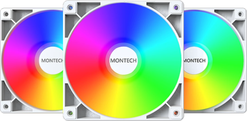 Купить Комплект вентиляторов Montech GF120 ARGB PWM [GF120W3P] белый  5620726. Характеристики, отзывы и цены в Донецке