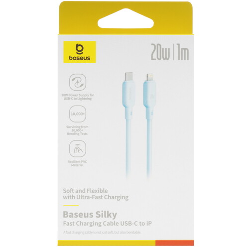 Купить Кабель круглый Baseus Lightning 8-pin - USB Type-C голубой 1 м  5627467. Характеристики, отзывы и цены в Донецке
