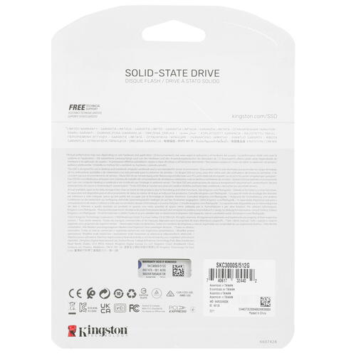 Купить 512 ГБ M.2 NVMe накопитель Kingston KC3000 [SKC3000S/512G]  5046294. Характеристики, отзывы и цены в Донецке