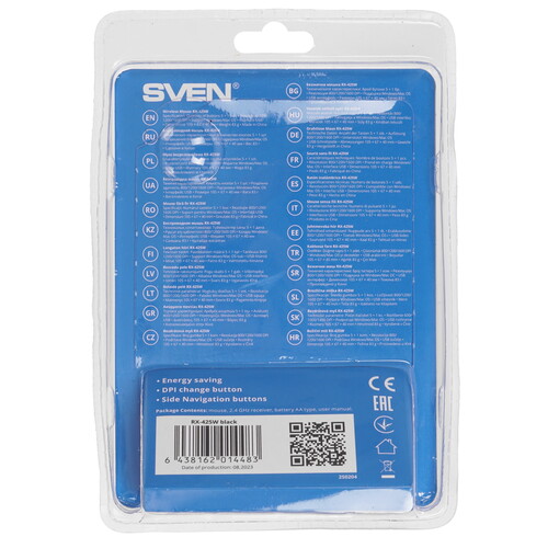 Купить Мышь беспроводная SVEN RX-425W [SV-014483] черный  9207024. Характеристики, отзывы и цены в Донецке