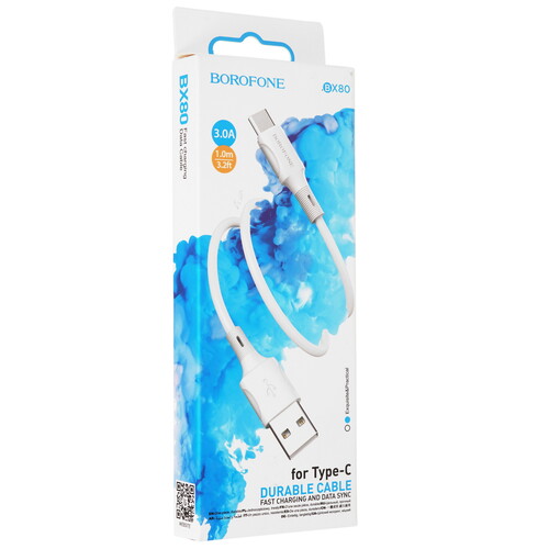 Купить Кабель круглый Borofone USB Type-C - USB 2.0 Type-A белый 1 м  9238062. Характеристики, отзывы и цены в Донецке