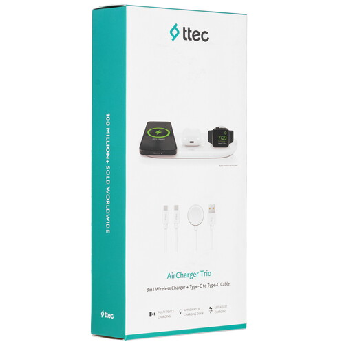 Купить Беспроводное зарядное устройство TTEC AirCharger Trio белый  9157889. Характеристики, отзывы и цены в Донецке