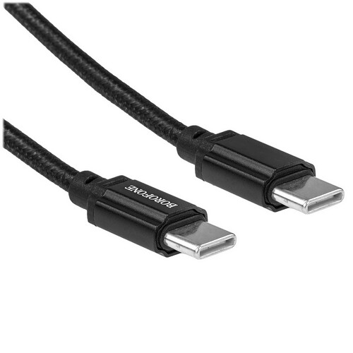 Купить Кабель круглый Borofone USB Type-C - USB Type-C черный 1 м  9237985. Характеристики, отзывы и цены в Донецке