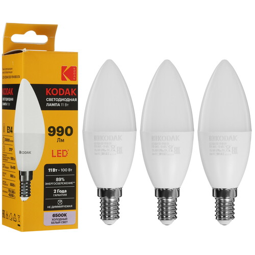 Купить Комплект светодиодных ламп Kodak B35-11W-865-E14  9305911. Характеристики, отзывы и цены в Донецке