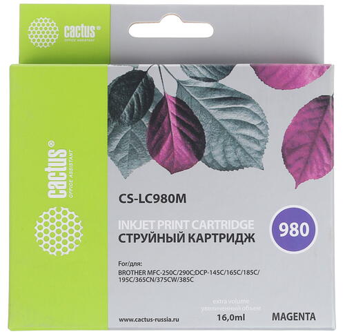 Купить Картридж Cactus CS-LC980M пурпурный  7974832. Характеристики, отзывы и цены в Донецке