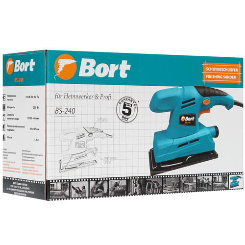 Купить Виброшлифовальная машина Bort BS-240  8138324. Характеристики, отзывы и цены в Донецке