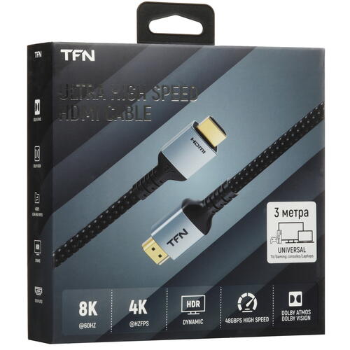 Купить Кабель  TFN HDMI - HDMI, 3 м  5465819. Характеристики, отзывы и цены в Донецке