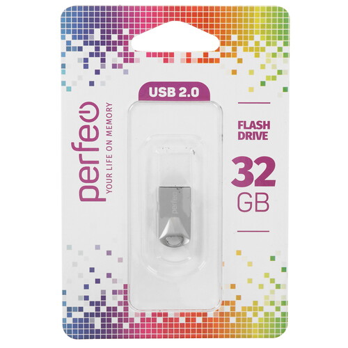 Купить Память USB Flash 32 ГБ Perfeo M10 Metal Series [PF-M10MS032]  9209148. Характеристики, отзывы и цены в Донецке