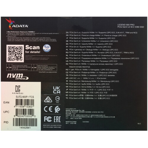 Купить 1000 ГБ M.2 NVMe накопитель ADATA LEGEND 900 PRO  5631370. Характеристики, отзывы и цены в Донецке
