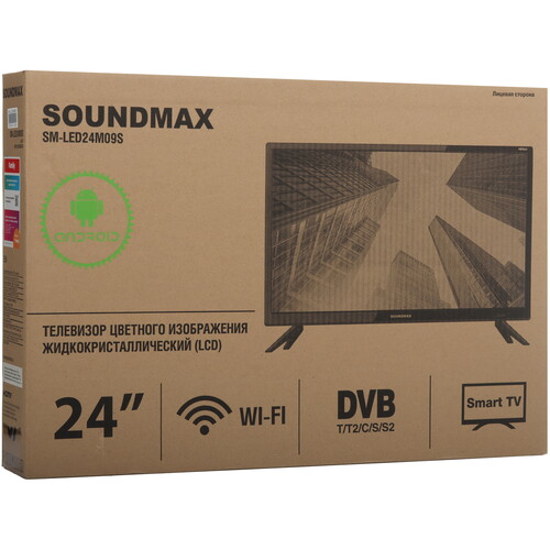 Купить 23.6" (60 см) Телевизор Soundmax SM-LED24M09S черный  9062493. Характеристики, отзывы и цены в Донецке