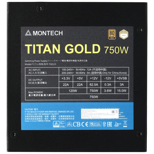 Купить Блок питания MONTECH TITAN GOLD 750 [TIS0123] черный  5401901. Характеристики, отзывы и цены в Донецке