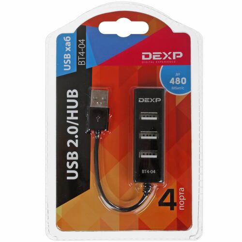 Купить USB-разветвитель DEXP BT4-04  1022201. Характеристики, отзывы и цены в Донецке
