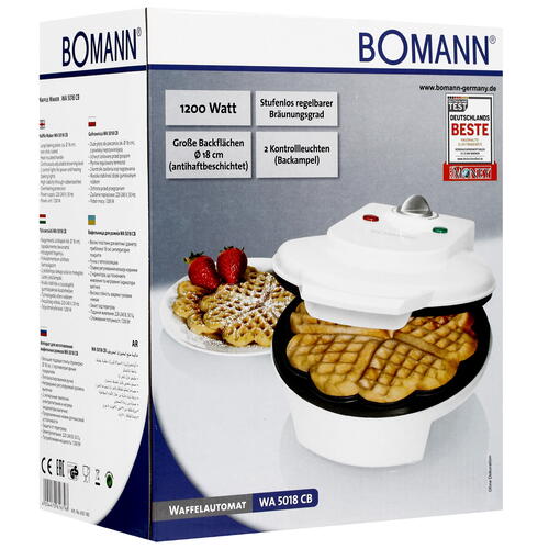 Купить Вафельница Bomann WA 5018 CB белый  7905466. Характеристики, отзывы и цены в Донецке