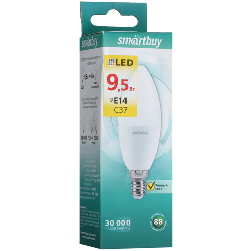 Купить Лампа светодиодная Smartbuy-C37-9.5W/3000  9104984. Характеристики, отзывы и цены в Донецке