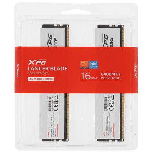 Купить Оперативная память ADATA XPG Lancer Blade [AX5U6400C3216G-DTLABWH] 32 ГБ  5433276. Характеристики, отзывы и цены в Донецке