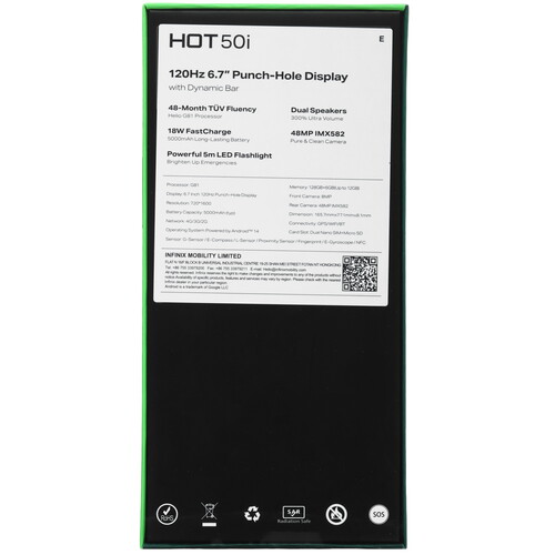 Купить 6.7" Смартфон Infinix HOT 50i 128 ГБ зеленый  5488689. Характеристики, отзывы и цены в Донецке
