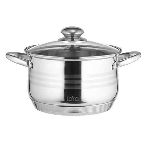 Купить Кастрюля Lara Sonata LR02-583 6.5 л 24 см серебристый  1610776. Характеристики, отзывы и цены в Донецке