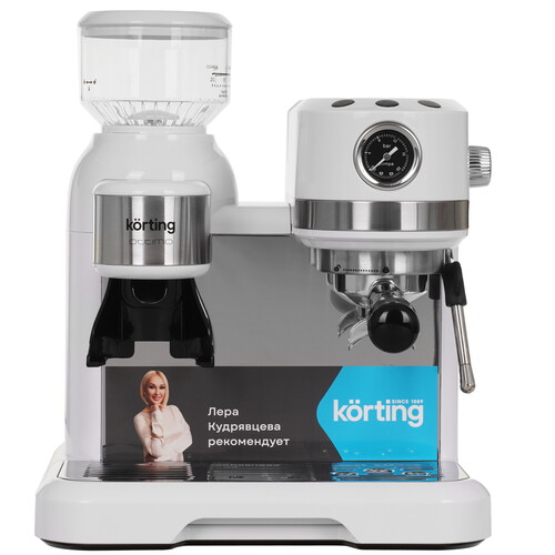 Купить Кофеварка рожковая Korting KCM 1014 SA Ottimo белый  9234619. Характеристики, отзывы и цены в Донецке