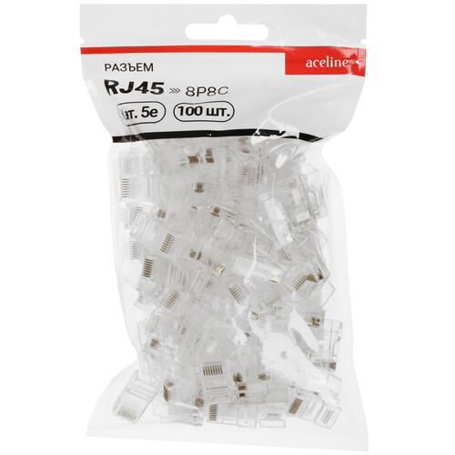 Купить Коннектор RJ45 Aceline AcRJ455e100  9084934. Характеристики, отзывы и цены в Донецке