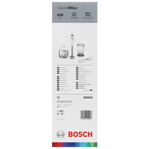 Купить Блендер погружной Bosch CleverMixx MSM24500 белый  5079330. Характеристики, отзывы и цены в Донецке