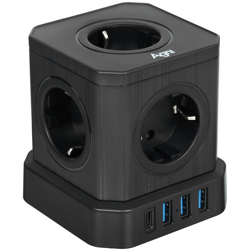Купить Сетевой фильтр AGNI TP-VE4U5E-C черный  9289306. Характеристики, отзывы и цены в Донецке