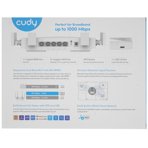 Купить Wi-Fi роутер Cudy WR1300S  5498329. Характеристики, отзывы и цены в Донецке