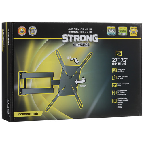 Купить Кронштейн для ТВ Strong STR-SU405 черный  5469519. Характеристики, отзывы и цены в Донецке