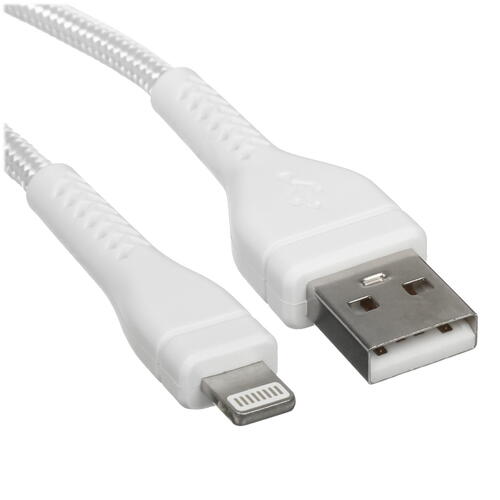Купить Кабель круглый DEXP Lightning 8-pin - USB 2.0 Type-A белый 1 м  1285470. Характеристики, отзывы и цены в Донецке