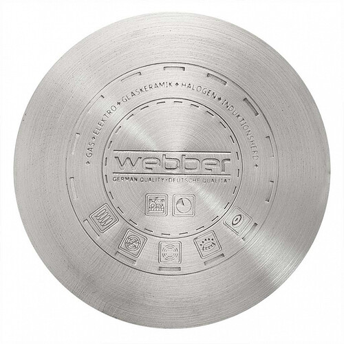 Купить Кастрюля Webber BE-146/2 5 л 22 см серебристый  9175504. Характеристики, отзывы и цены в Донецке
